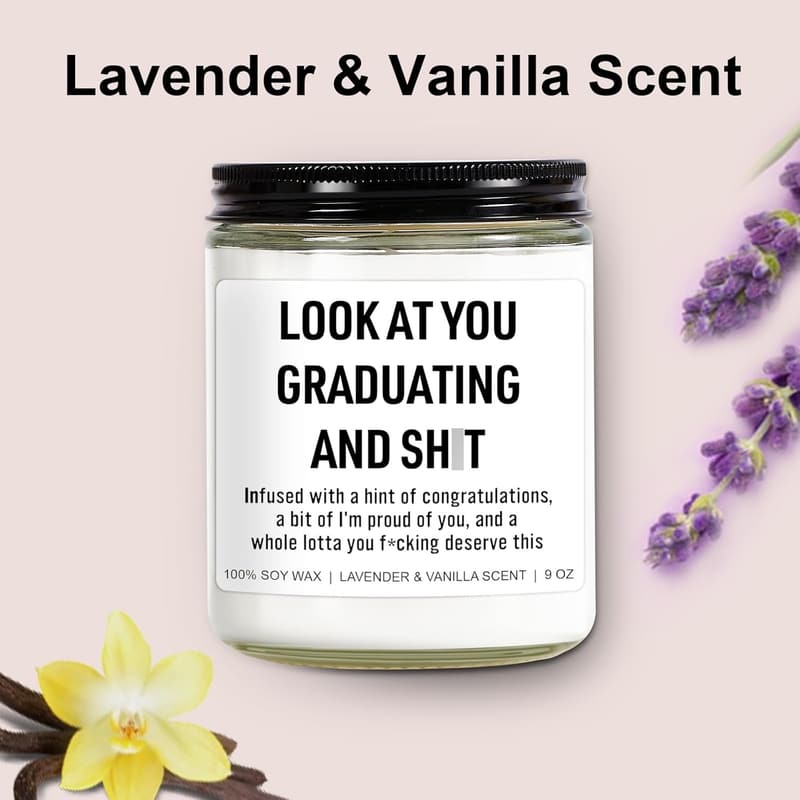2025 Graduation Funny Candle - 9 oz Gift for Her & Him