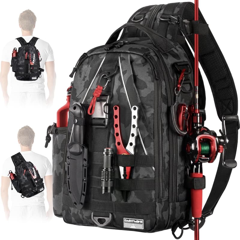 Ghosthorn Fishing Backpack with Rod Holder for Men & Women