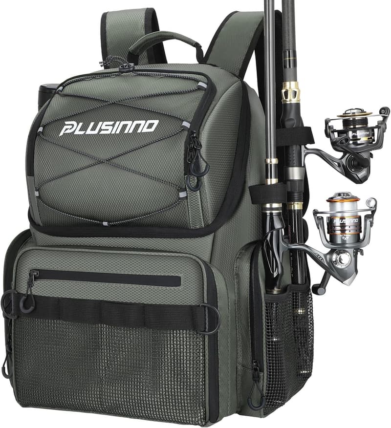Water-Resistant Fishing Backpack with Rod Holders - 45L