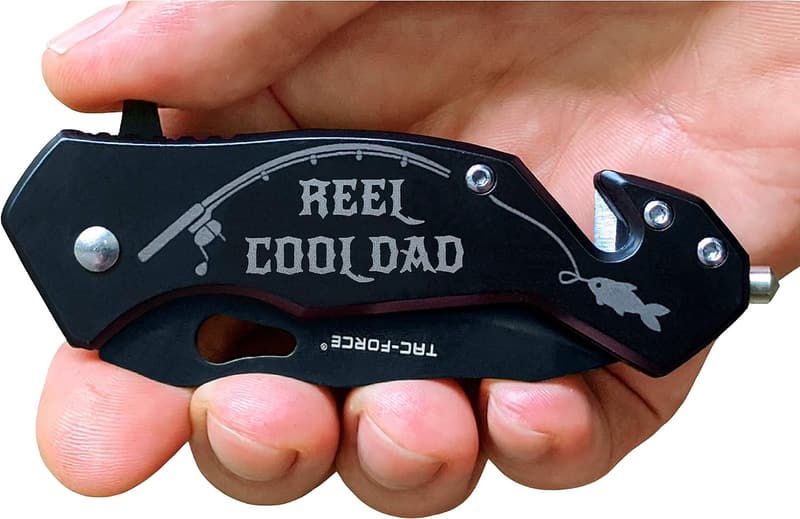 Engraved Fishing Pocket Knife for Dad - Funny Gift Idea