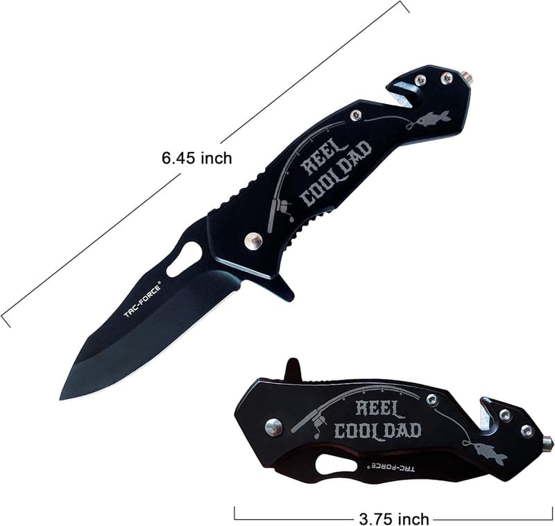 Engraved Fishing Pocket Knife for Dad - Funny Gift Idea