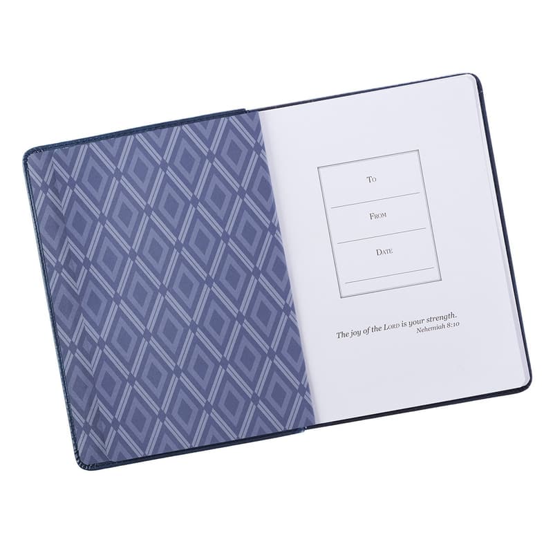 Inspirational Graduation Journal - Navy Blue Faux Leather, 5.5x7