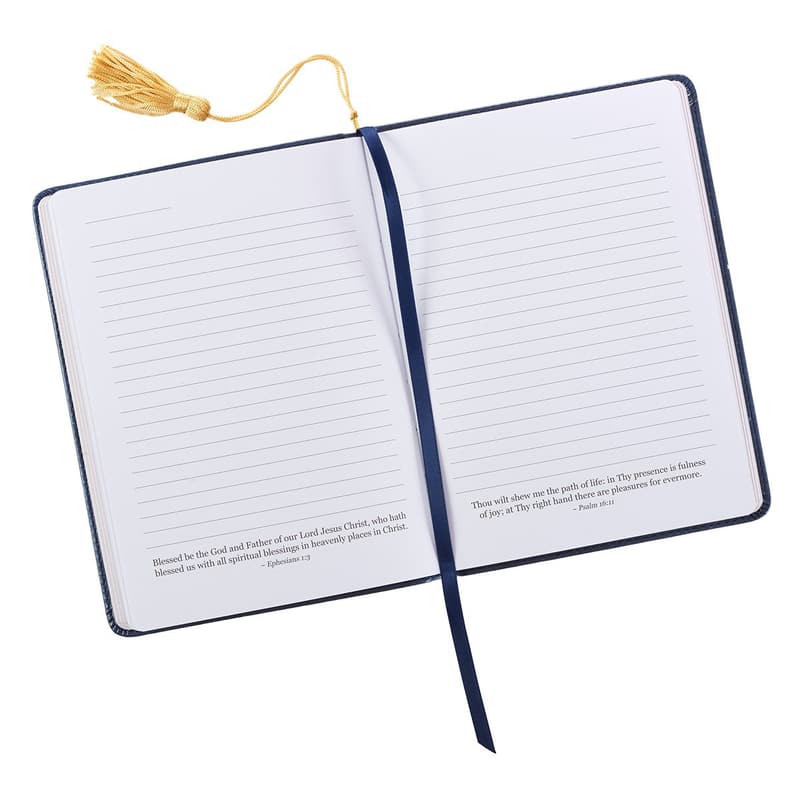 Inspirational Graduation Journal - Navy Blue Faux Leather, 5.5x7
