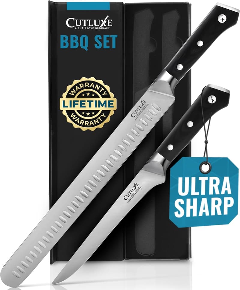 Professional BBQ Carving Knife Set – German Steel, Ergonomic Handles