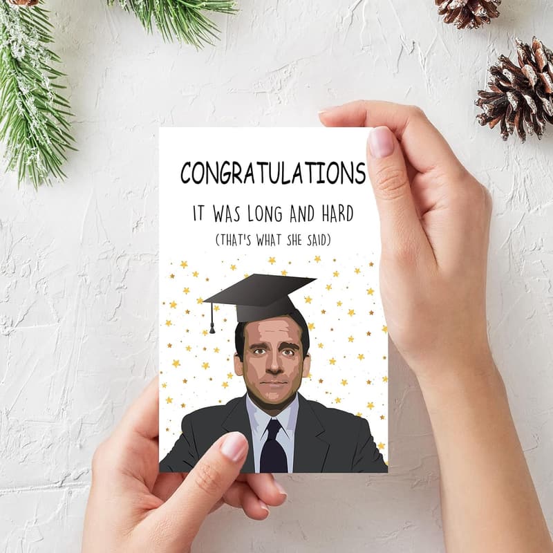 Graduation Congratulations Card - Funny Gift for Him or Her