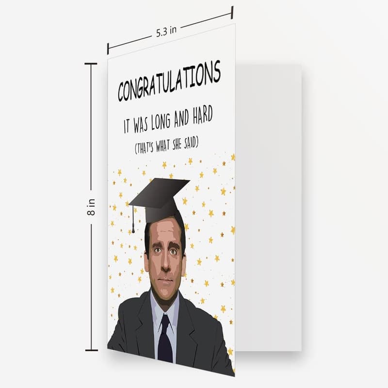 Graduation Congratulations Card - Funny Gift for Him or Her