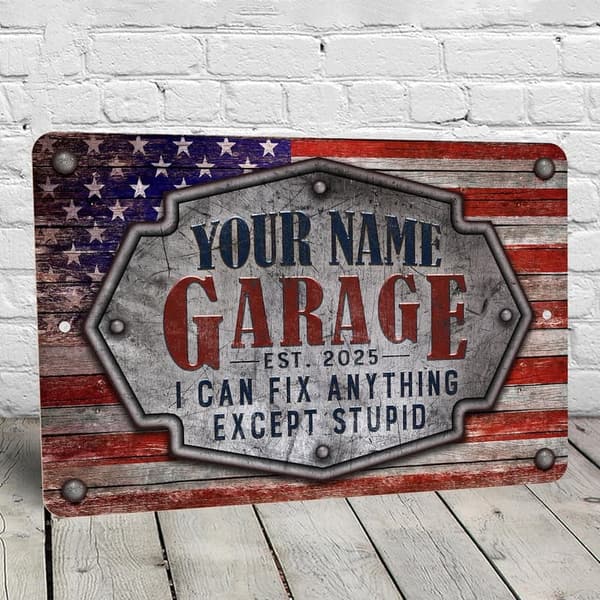 Personalized Vintage American Garage Sign