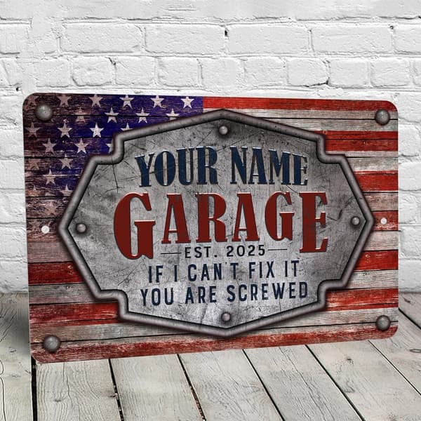 Personalized Vintage American Garage Sign
