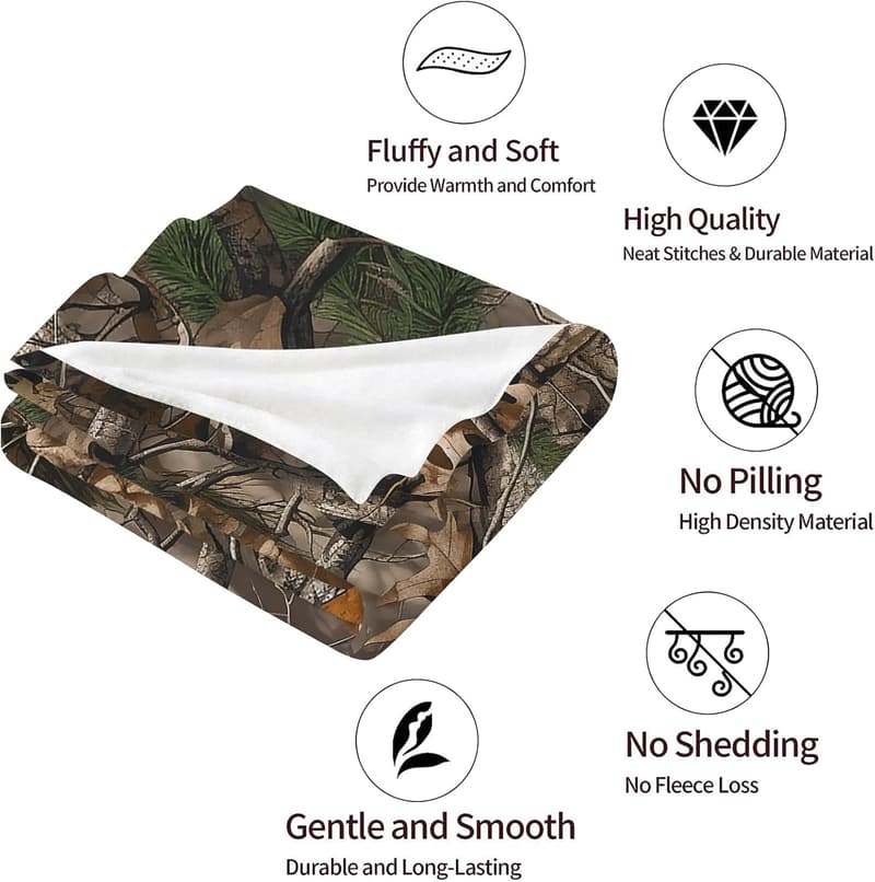 Hunting Gifts for Him: Camo Throw Blanket, 50
