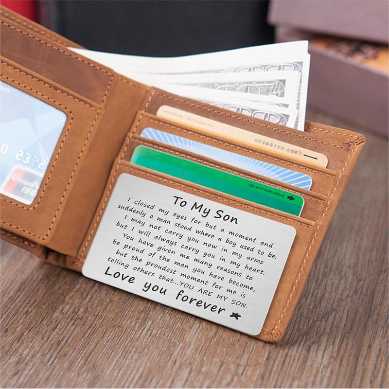 To My Son Wallet Card - Inspirational Gift for Birthday/Fathers Day