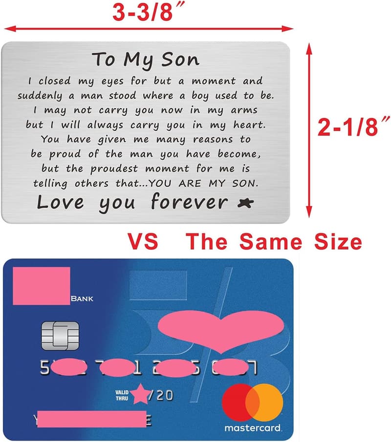 To My Son Wallet Card - Inspirational Gift for Birthday/Fathers Day