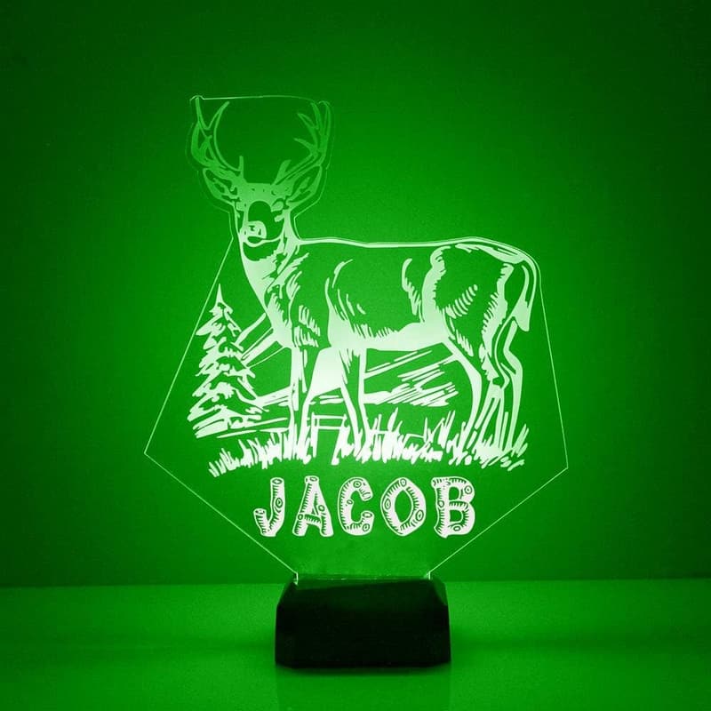 Personalized Hunting Buck 3D LED Illusion Lamp with Remote
