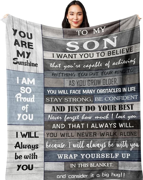 Son Blanket Gift for Father's Day & Graduation, 60x50in