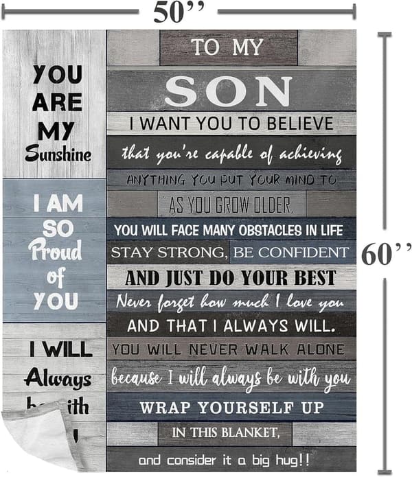 Son Blanket Gift for Father's Day & Graduation, 60x50in