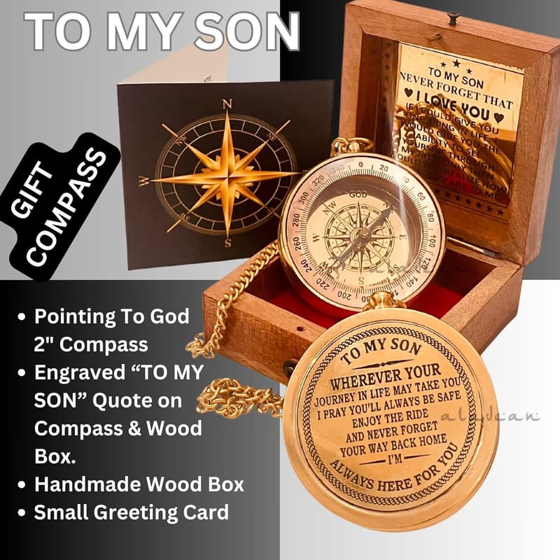 Graduation Compass Gift for Son from Mom and Dad, 2