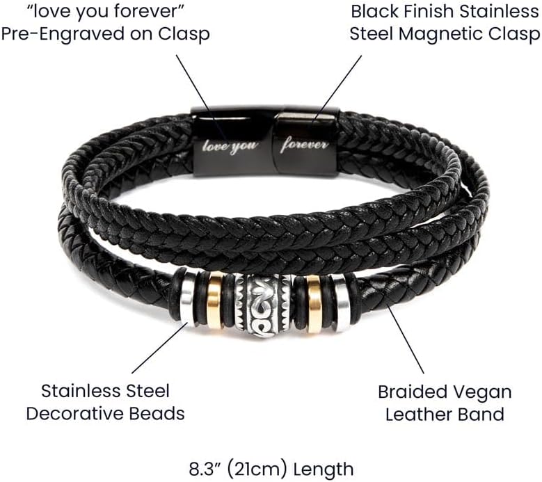 Gift for Son: Cuban Cross Bracelet with Message Card