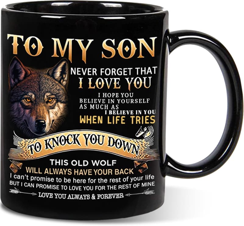 Son's Birthday Gift - 11 oz Wolf Mug from Parents