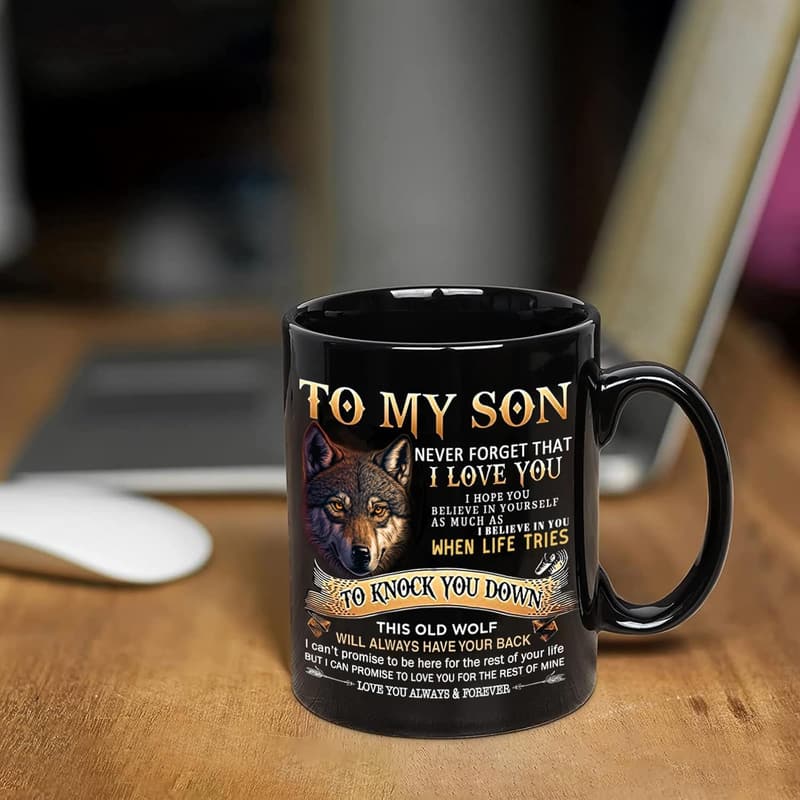 Son's Birthday Gift - 11 oz Wolf Mug from Parents