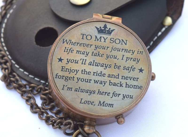 Mom to Son Compass - Graduation & Birthday Gift from Mom