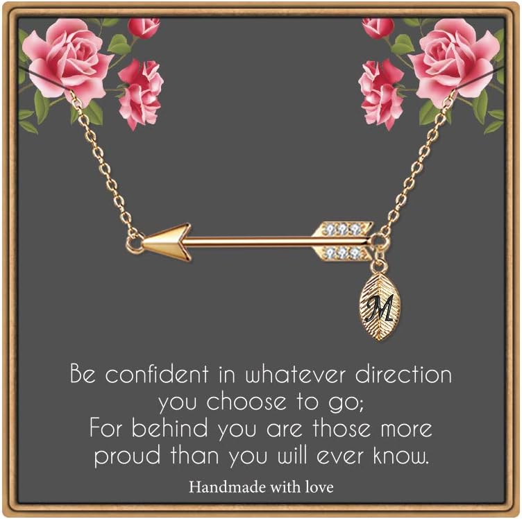 Class of 2025 Graduation - 14K Gold Plated Arrow Initial Necklace