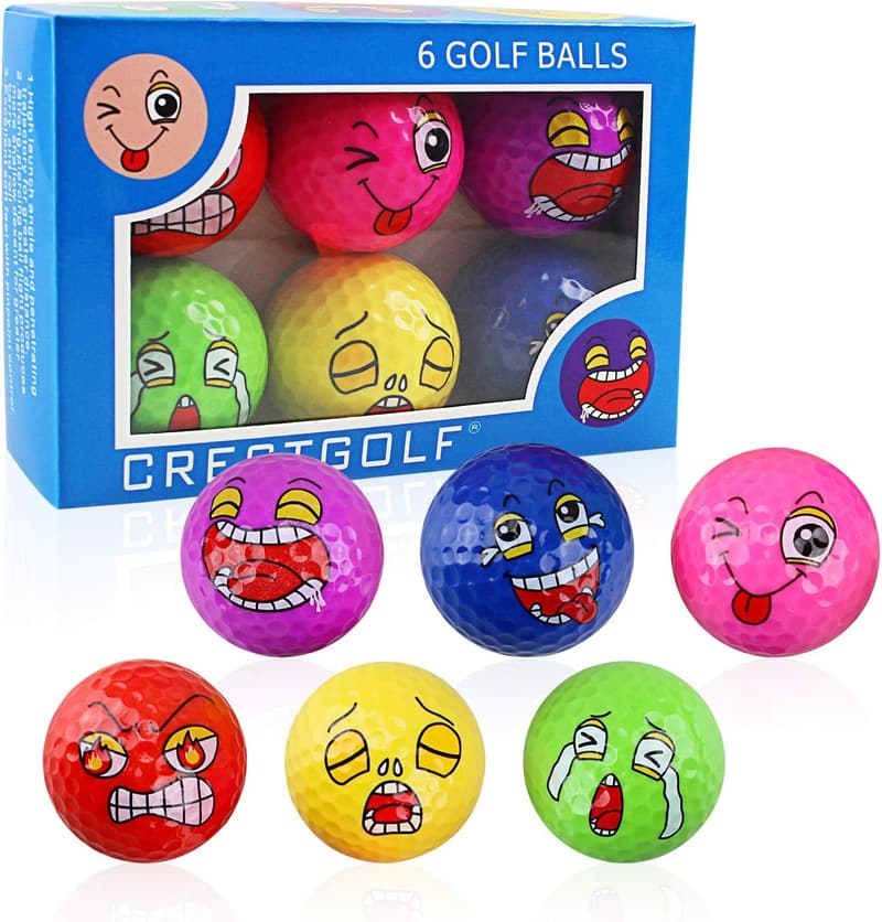 Novelty Colored Golf Balls - 6-Pack Fun Gifts for All