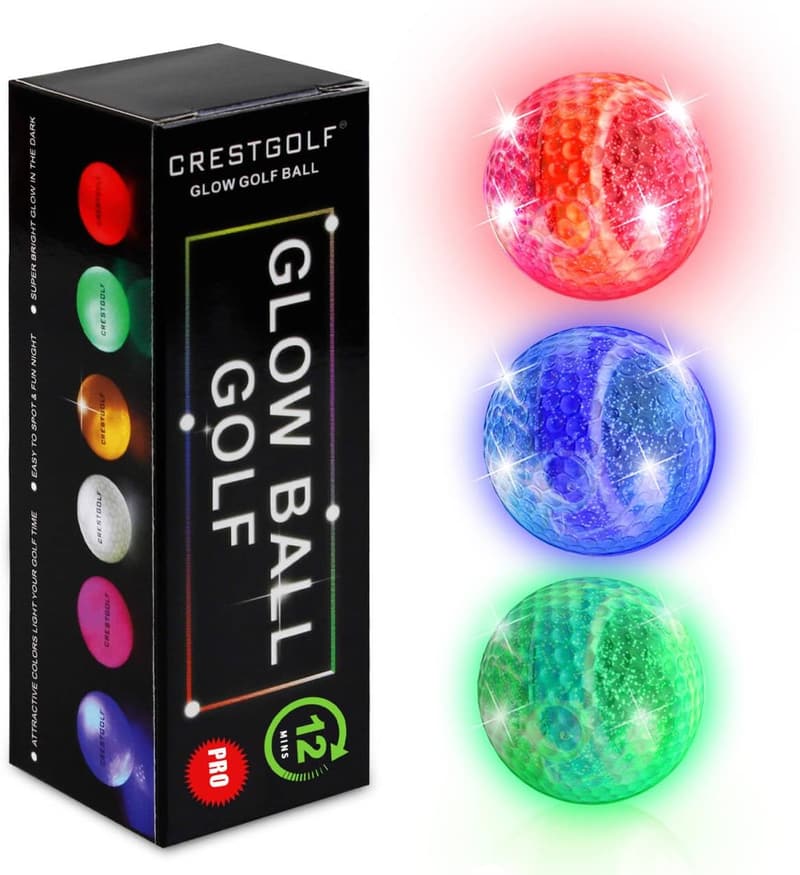 Glow-in-the-Dark Golf Balls with LED Lights for Night Play