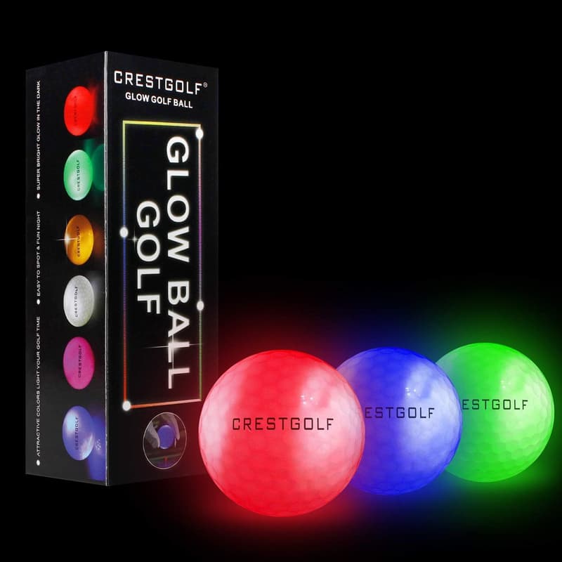 Glow-in-the-Dark Golf Balls with LED Lights for Night Play