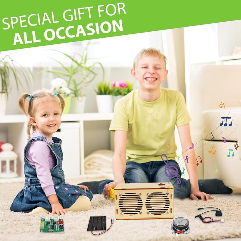 DIY Bluetooth Speaker Kit for Kids Ages 8-16 (Wooden STEM Project)