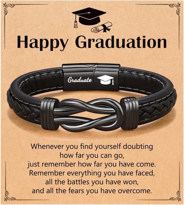 Men's Leather Bracelet - Ideal for Birthdays and Father's Day
