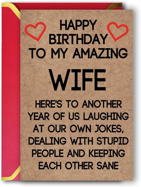 Humorous Birthday Card for Wife from Husband