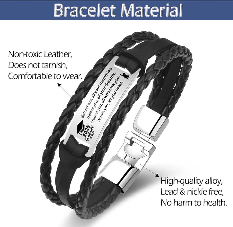 2025 Graduation Gift: Stainless Steel Bracelet for Him