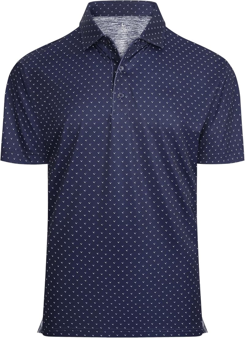 Men's Moisture-Wicking Golf Shirt with Classic Print