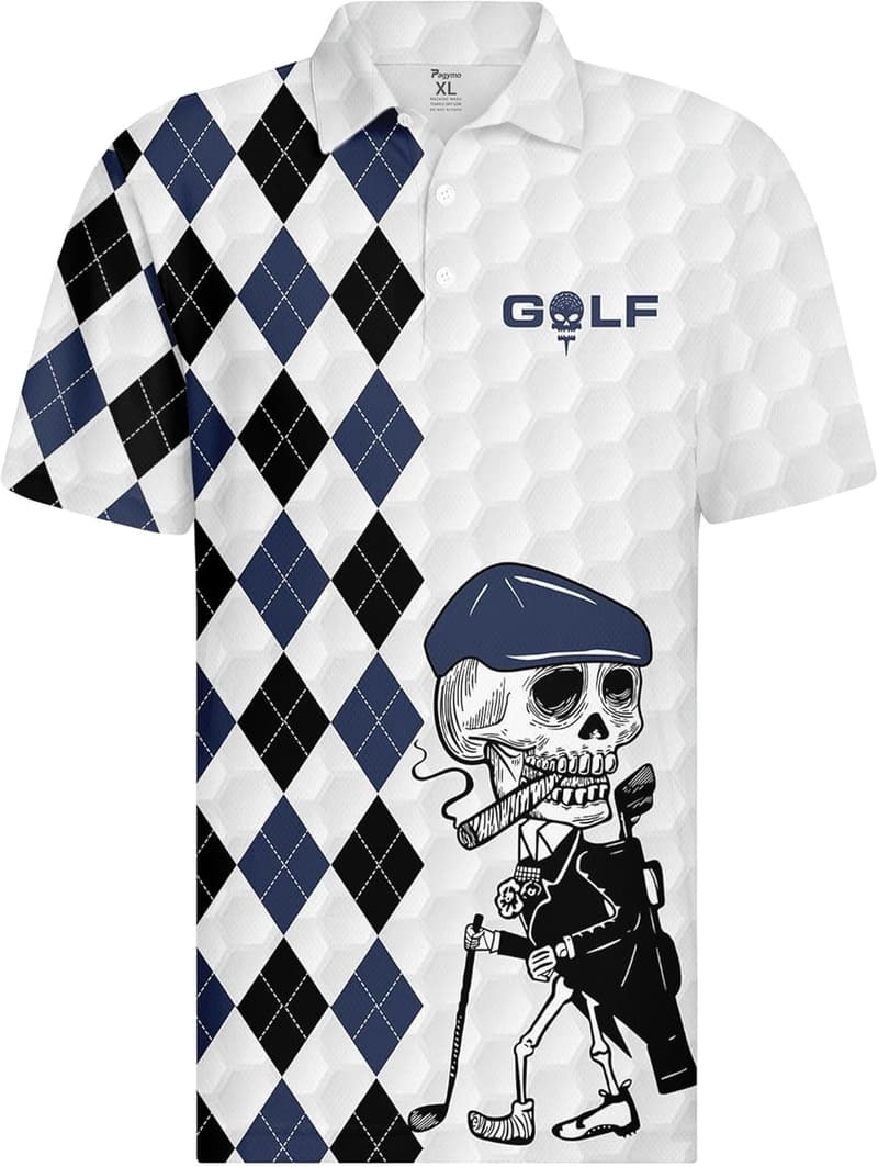 Men's Moisture-Wicking Golf Polo Shirt - Funny Print Design