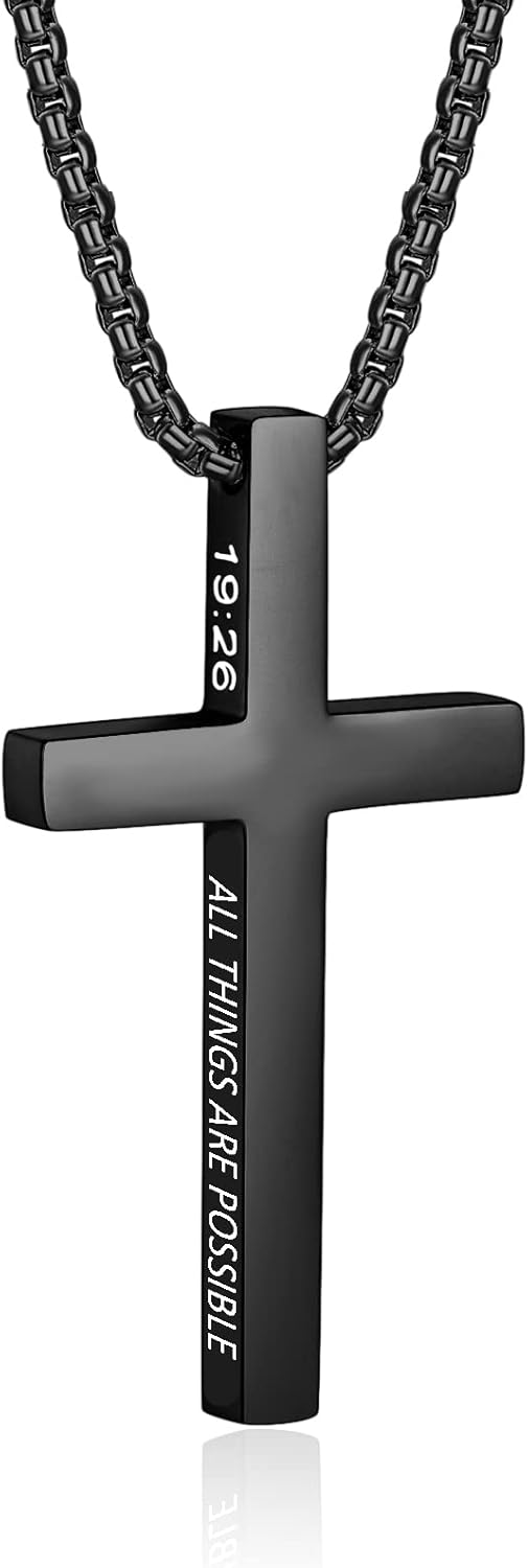 Inspirational Men's Stainless Steel Cross Necklace