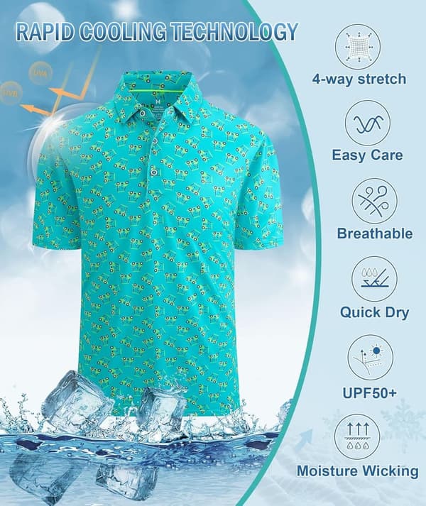 Men's Moisture-Wicking Performance Golf Polo Shirt