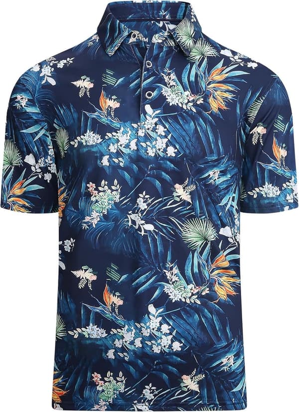 Men's Moisture-Wicking Hawaiian Golf Shirt