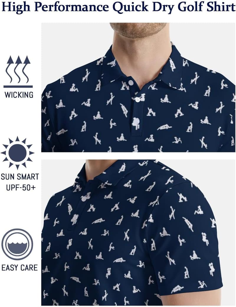 Men's Quick Dry Funny Golf Polo Shirt