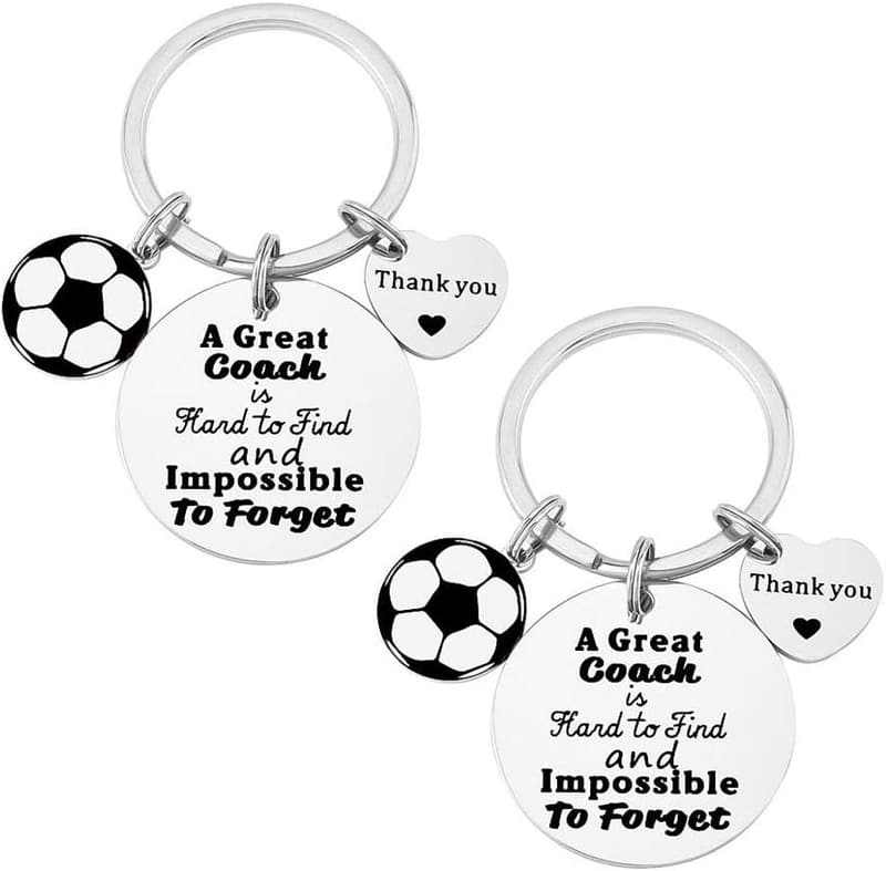 Thank You Gift for Soccer Coaches - 2 Pcs Keychain Set