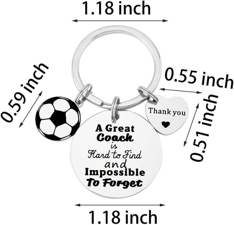 Thank You Gift for Soccer Coaches - 2 Pcs Keychain Set