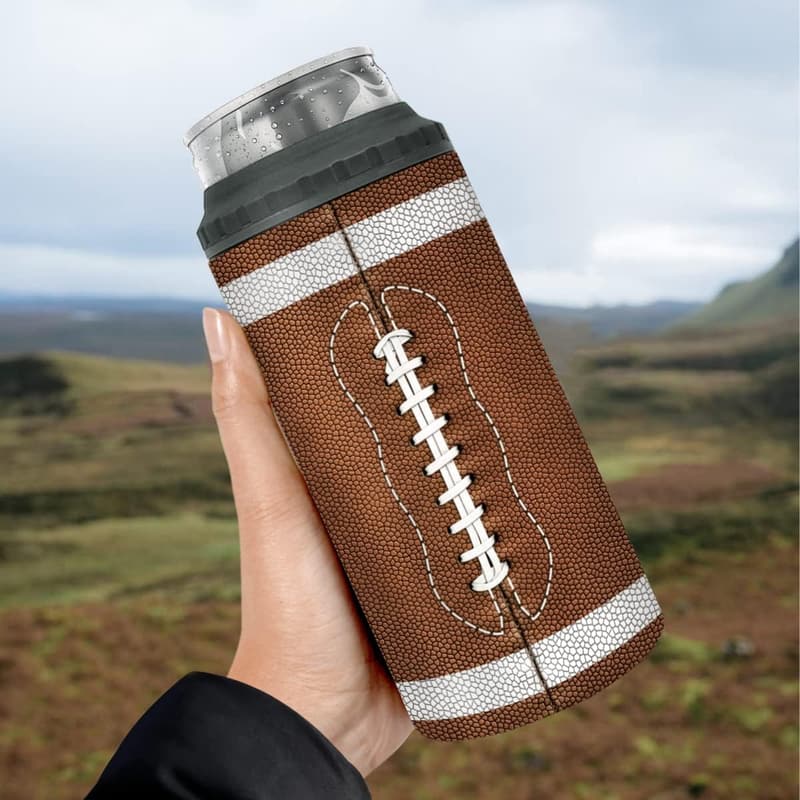 Football Stainless Steel Insulated Tumbler – 4-in-1 Can Cooler