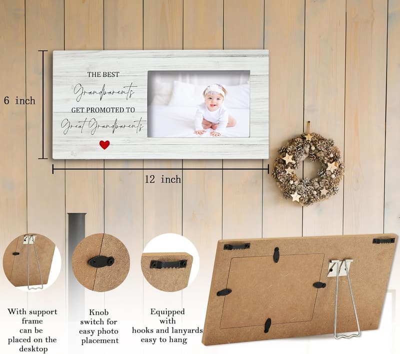 Great Grandparents Photo Frame - 12x6 Inch Tabletop Gift