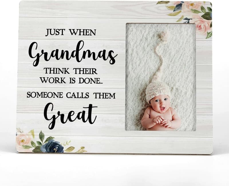Great Grandma Photo Frame for Baby Announcement (4x6 Inch)