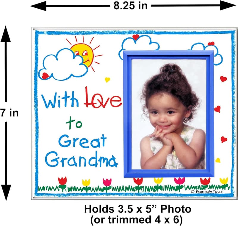 Picture Frame for Great Grandma | Classic Crayola Design | 3.5 x 5