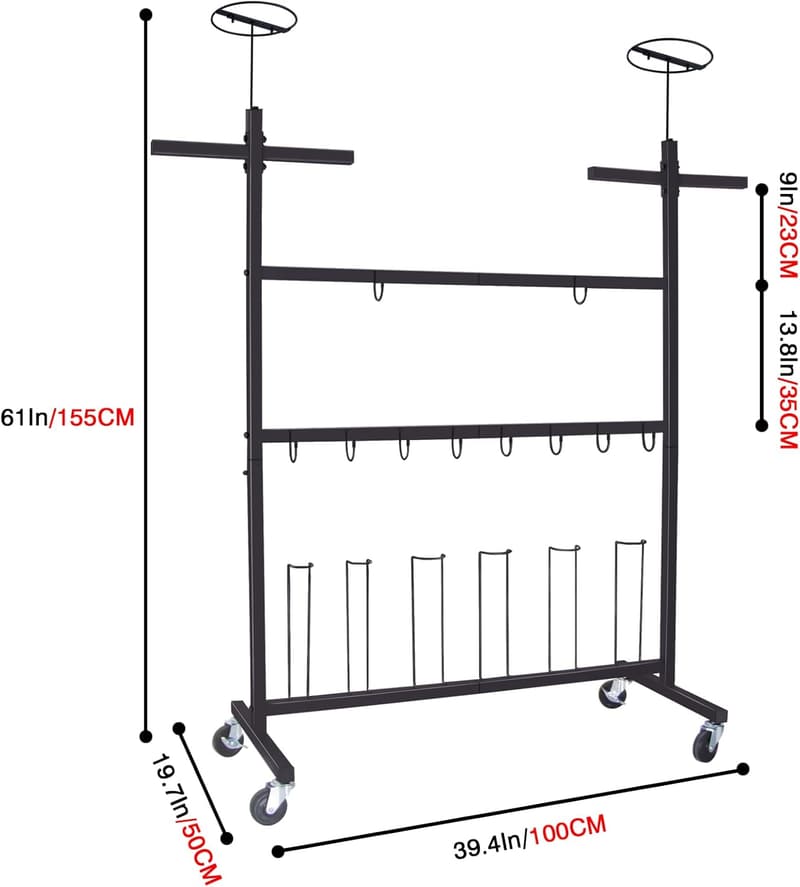 Hockey Gear Drying Rack - Large Metal Display Stand for Sticks