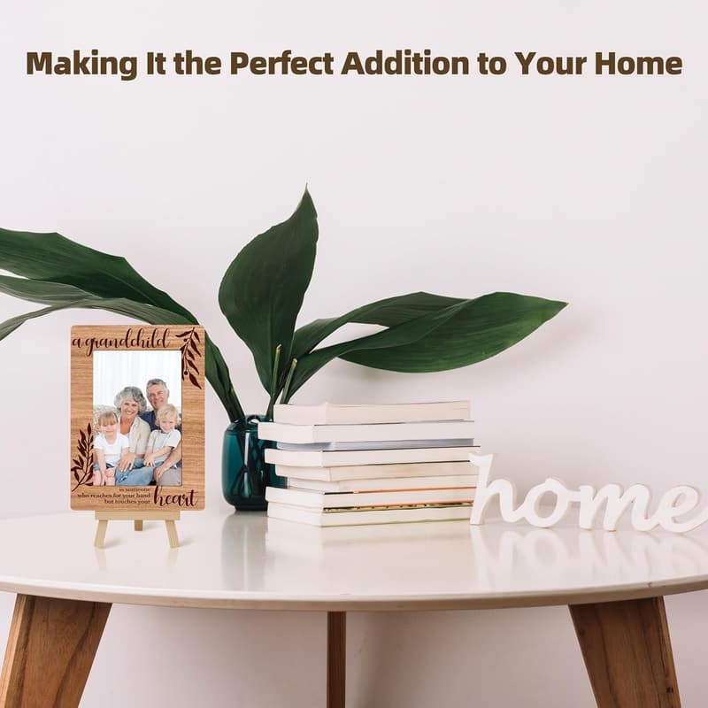 Grandchild Wooden Photo Frame for Grandparents - 4x6 Easel Display