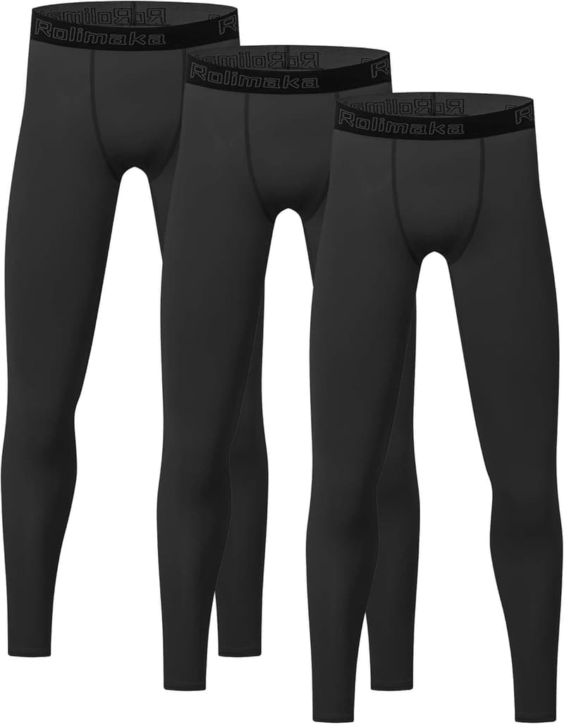 Youth Boys' Compression Tights - Athletic Cold Gear (3/4 Pack)
