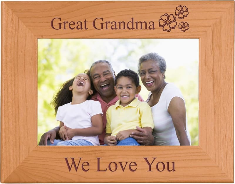 Engraved Wood Picture Frame for Great Grandma - 4x6 Inch