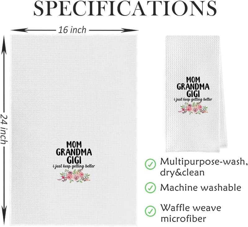 Great Grandma Waffle Weave Kitchen Towels - Gift for Grandma
