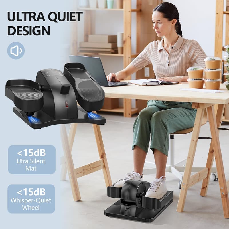 Electric Under Desk Elliptical Exerciser for Seniors with Remote Control