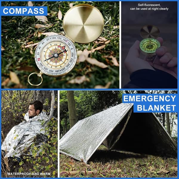 30-in-1 Survival Kit for Men and Women - Ideal Adventure Gift